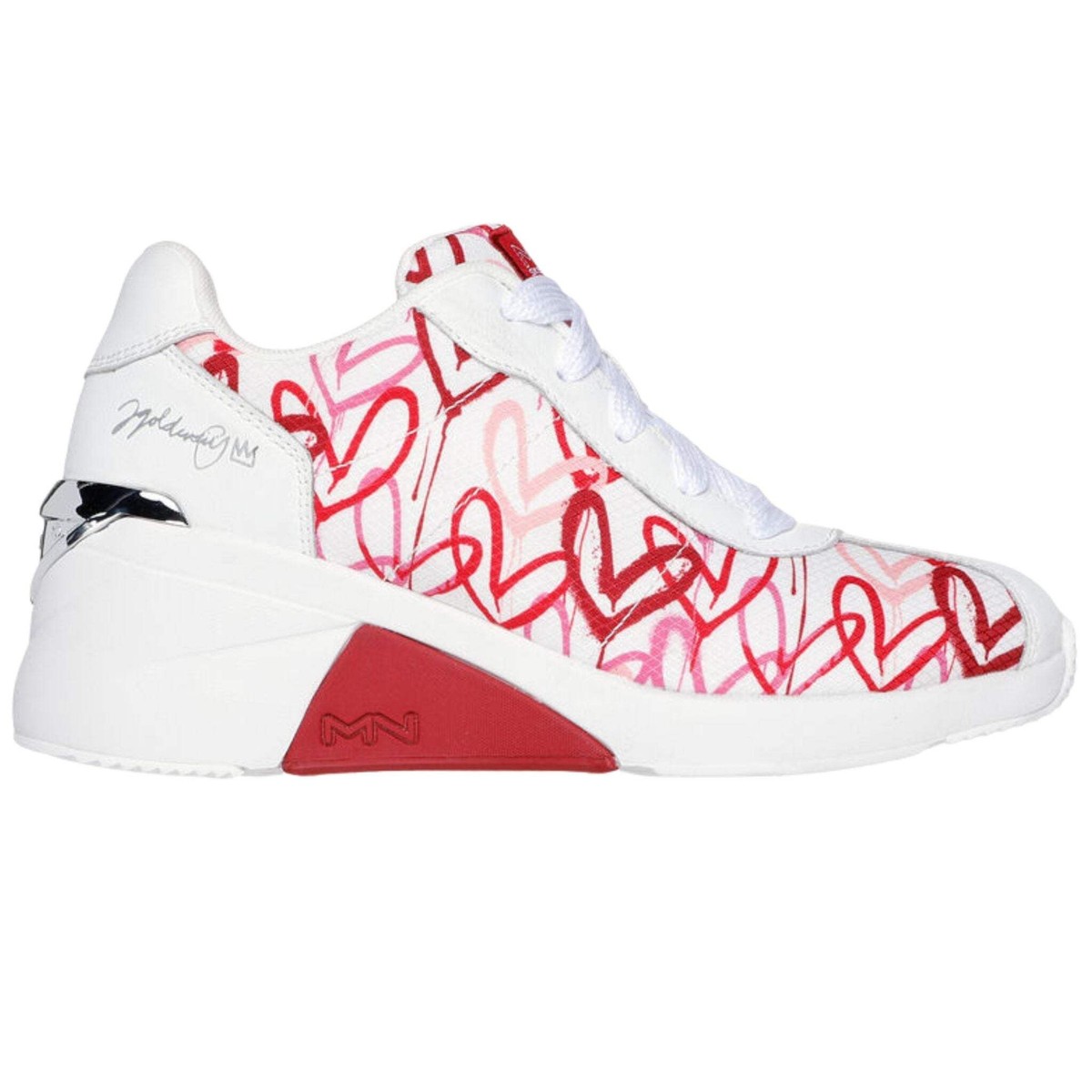 Skechers Women's 177678 A Wedge Heart Of Hearts White Red Casual