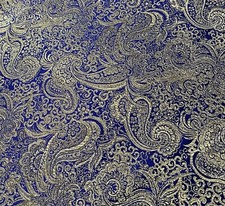 2 Yard Gold Royal Paisley Metallic Brocade Fabric 60  Width