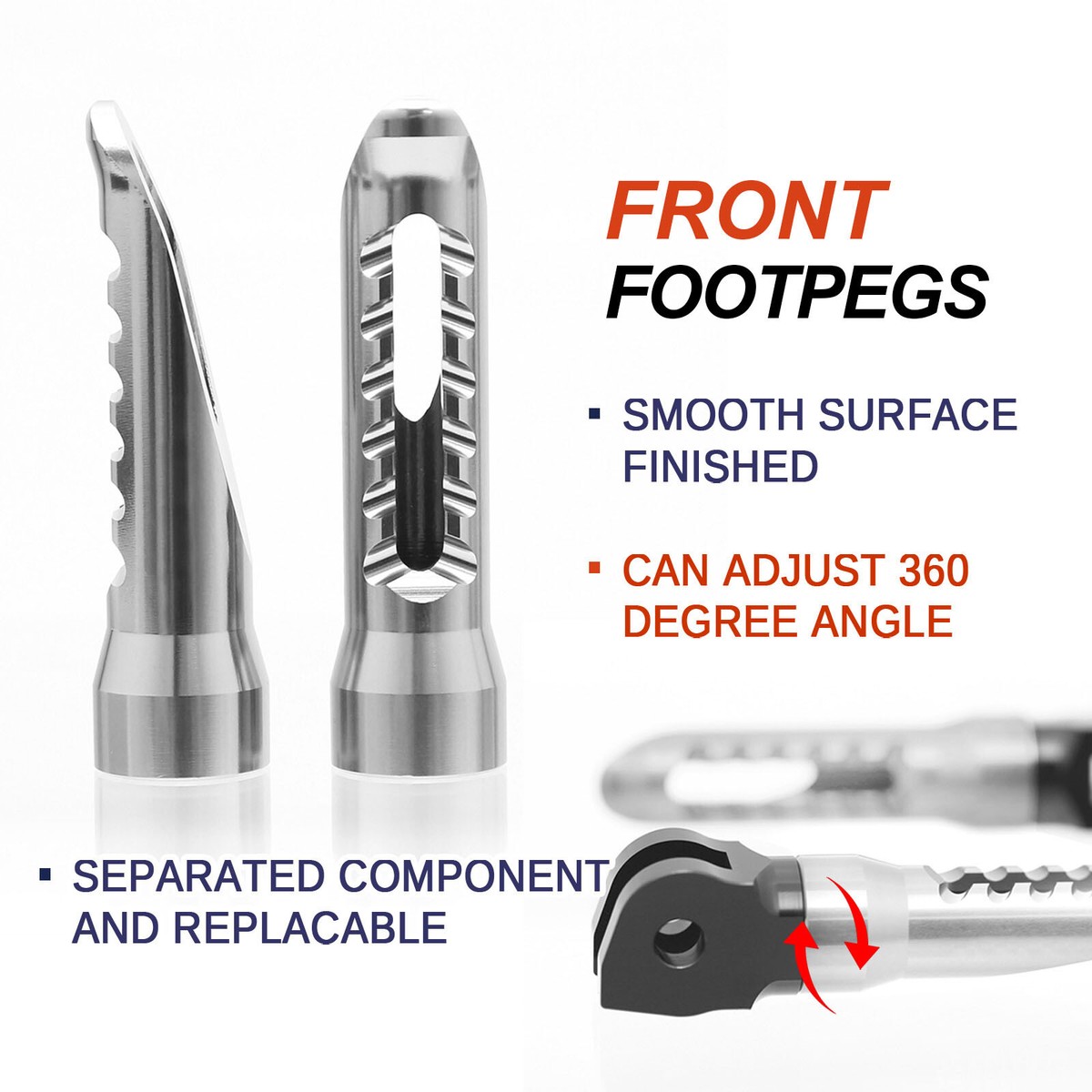 Titanium CNC Front Rear Foot Pegs Kit BOB For Kawasaki Ninja