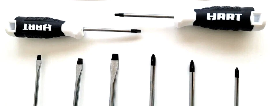 8 Destornilladores Hart. Acero endurecido, magnético, dif. tallas.Philips,Plano,Torx Foto 4 de 4
