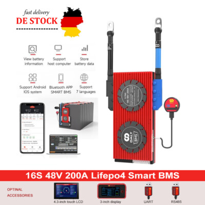 DALY BMS 16S 48V 200A Lifepo4 Battery Smart BMS with Balance & Bluetooth Module