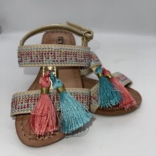 SEYCHELLES Toddler Little Girl Gold Shimmer Strappy Sandals Size 5