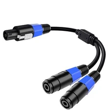 Speakon Splitter Cable1 Male to 2 Female XLR Y Splitter Speakon Splitter Cable