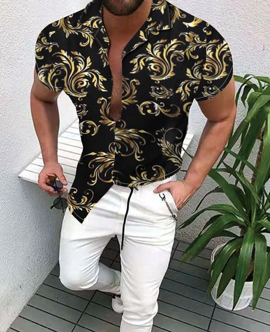 Black gold sale and white shirt