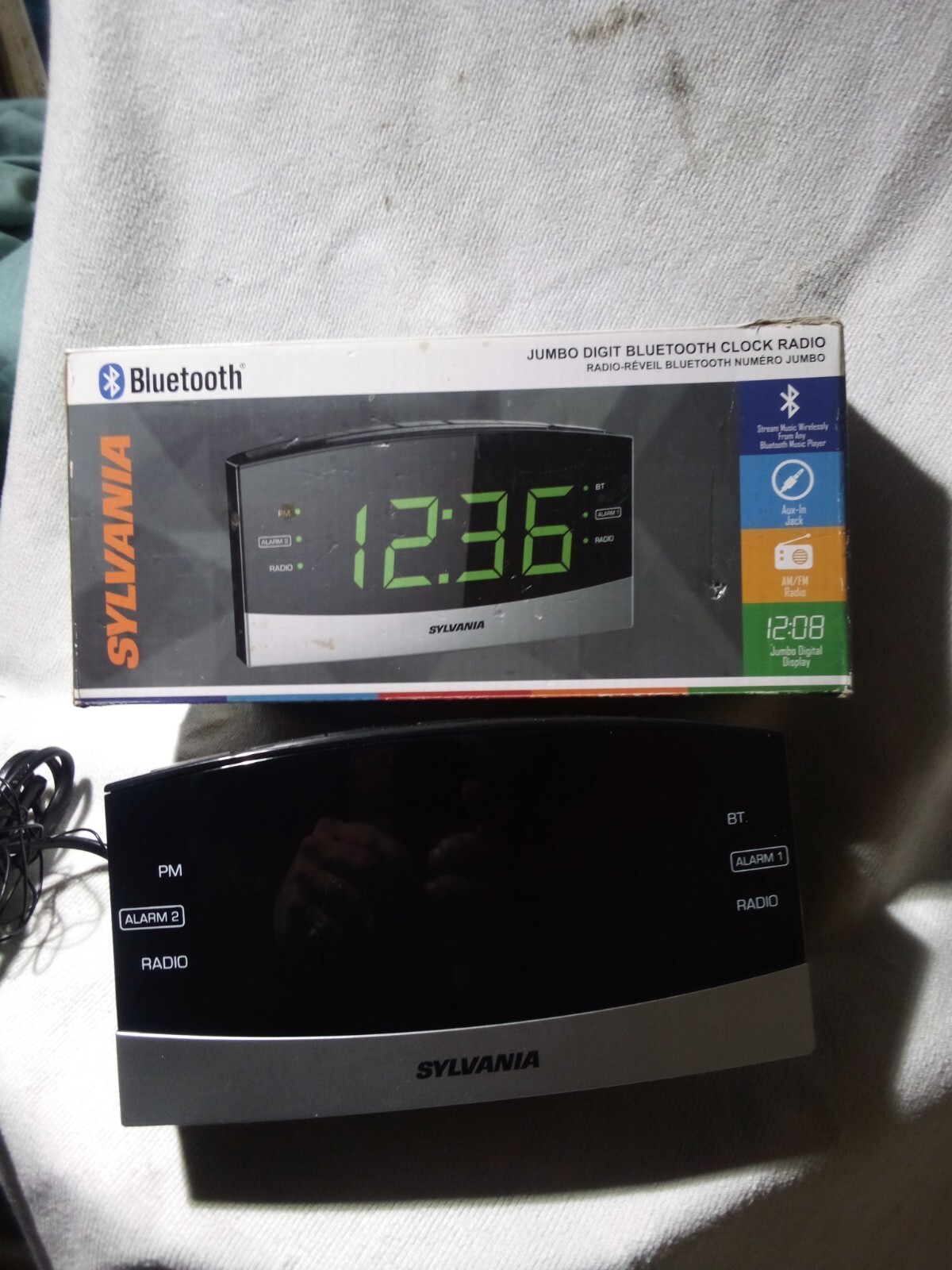 Sylvania SCR1989BT Jumbo Digit Alarm clock Radio W Bluetooth | eBay