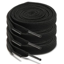 3pair 3/8" Double Layer Flat Athletic Shoe Laces Strings for Sneakers 24-72 Inch