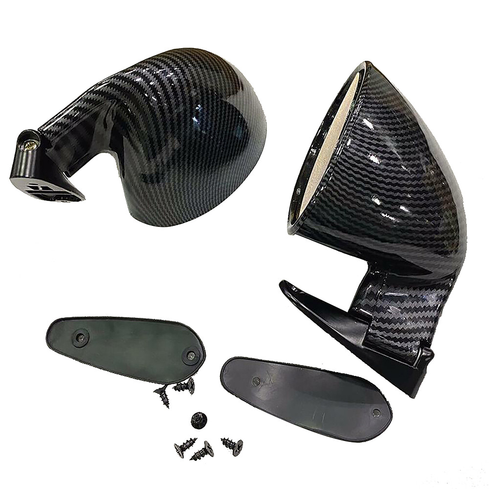 2X Adjustable Car Side Mirrors Rear View Mirrors Universal Carbon Fiber Style