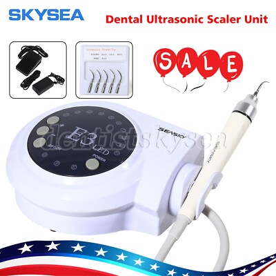 LED Dental Ultrasonic Piezo Scaler Handpiece 5*Tips Fit EMS Cavitron Woodpecker