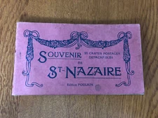 Vintage St Nazaire France Souvenir 20 Detachable Post Card Book Complete