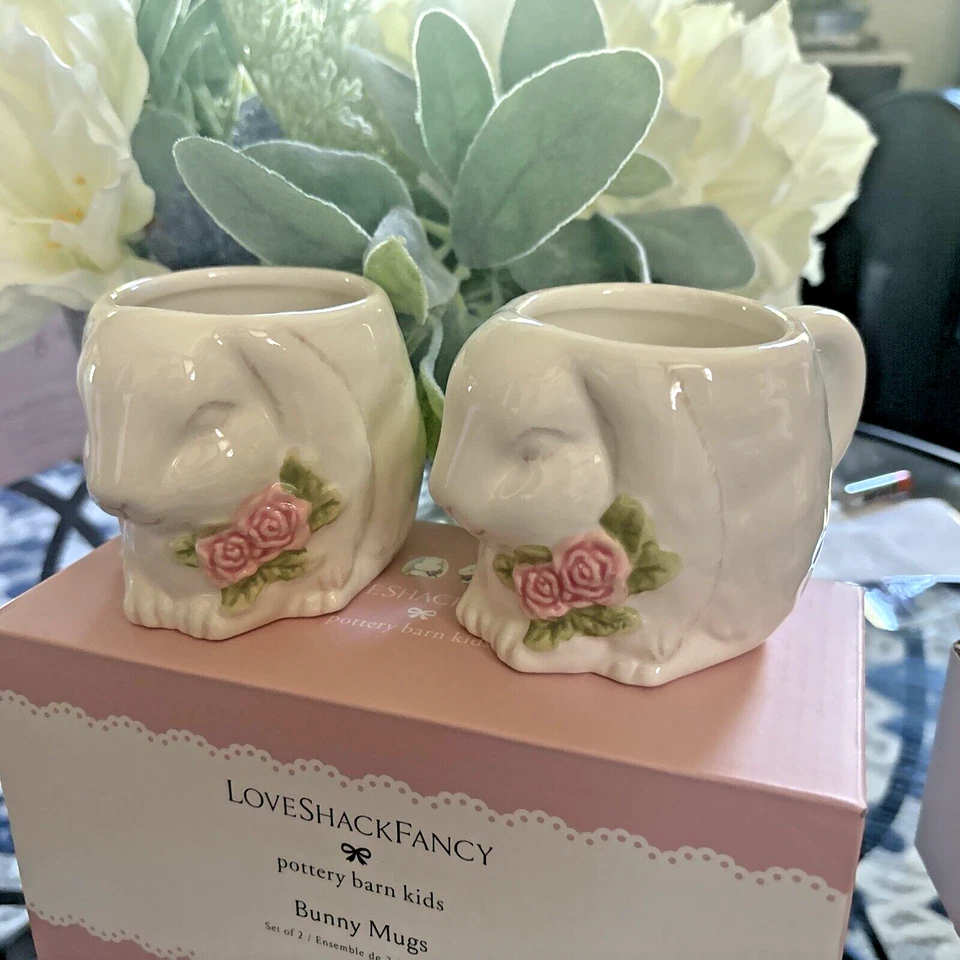 Taza de granero de cerámica Love Shack fiesta de té regalo de vacaciones Disney niño conejito Pascua SET. Foto 3 de 4