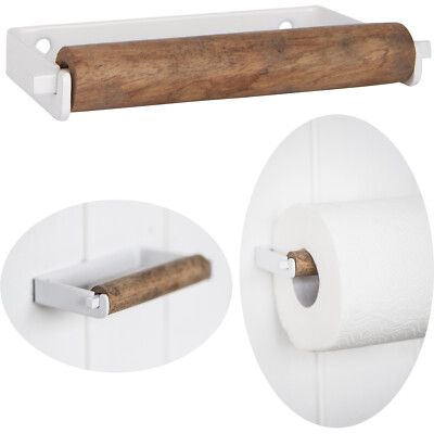 Design Metall Toilettenpapierhalter Weiß 13cm Altum Papierrollenhalter Holzrolle