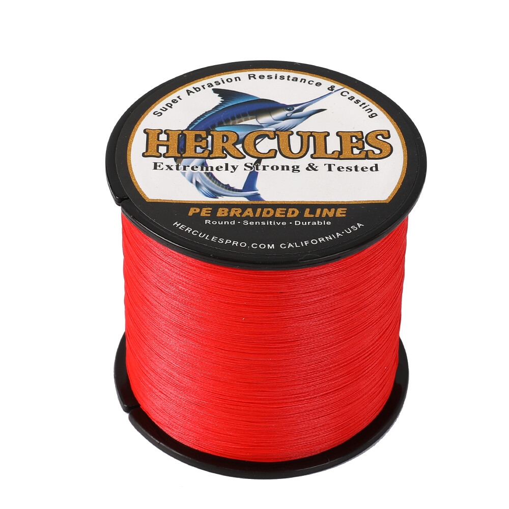 HERCULES Braided Fishing Line Red 100M 1000M PE Super 6LB300LB 4 & 8