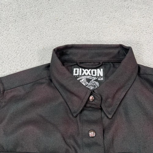 Dixxon Shirt Womens Medium Black Plaid The Darkness Flannel Button Snap - Picture 2 of 9