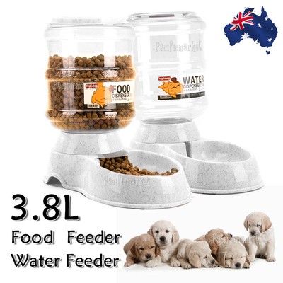 3 8l Automatic Pet Feeder Dispenser Waterer Dog Cat Self Feeding
