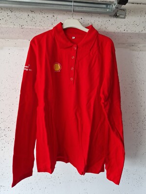 Shell Langarm Damen Poloshirt Größe XL V Power Racing 100 Arbeitsbekleidung Tank