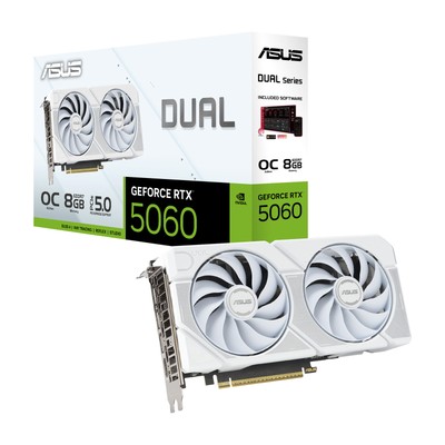 ASUS DUAL GeForce RTX 5060 8GB DUAL-RTX5060-O8G-WHITE Grafikkarte GDDR7 DP/HDMI