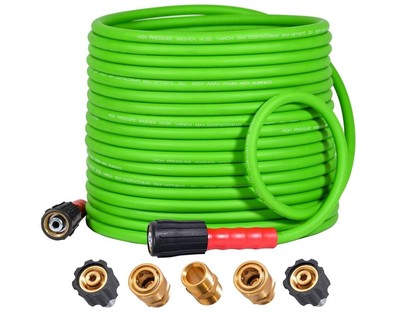 Manguera YAMATIC Super Flexible 50 Pies 3200 PSI Verde Conexion Sin Fugas