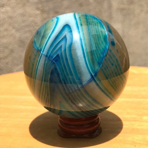 260G Rare Blue Agate Ball Crystal Sphere Mineral Specimen Energy Healing Reiki - Picture 10 of 20