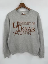 Vintage Texas Longhorns Crewneck Sweatshirt Size Large USA Made Distressed