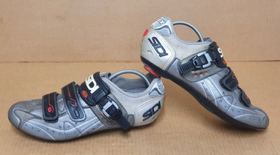 SILVER SIDI GENIUS 5.5 CARBON COMPOSITE ROAD SHOE - EU 42 - Cycling