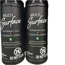 2pk Plant Based Multi Surface Cleaning Wipes Peppermint Sage 30ct Paraben Free
