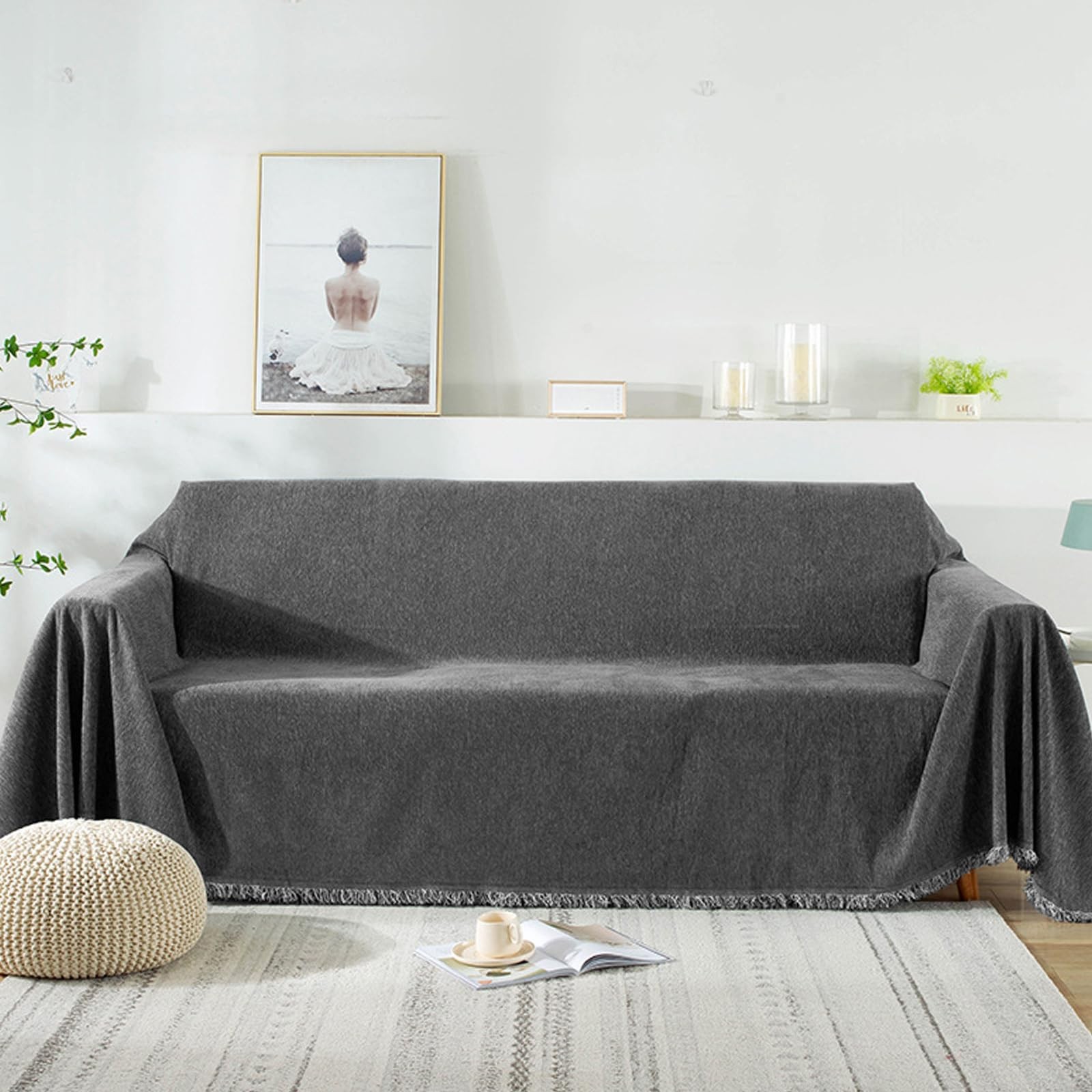 Plaid couverture de canapé en jacquard haut de gamme pour intérieur moderne