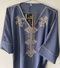 Beautiful Moroccan Gandoura Kaftan Abaya Dress Ladies One Size Eid Multi Colour