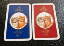 Pair Of Vintage Swap Playing Cards Cat Cats