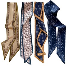 4 Pcs Bag Handbag Handle Ribbon Hair Head Band Neck Scarf For Hair Fashion Sk...
