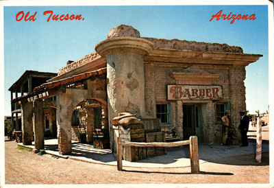 Old Tucson Arizona Barber Shop Building Postcard Petley 99508 Bob Petley Unused