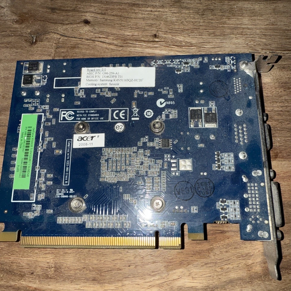 Acer NVIDIA GEFORCE 9500GS 512MB DDR2 PCI-E GPU Graphics Card DVI VGA HDMI GWO - Image 3 of 3