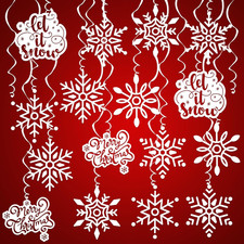 Snowflakes Hanging Decorations - Pack of 30, No DIY  Christmas Ceiling and Part