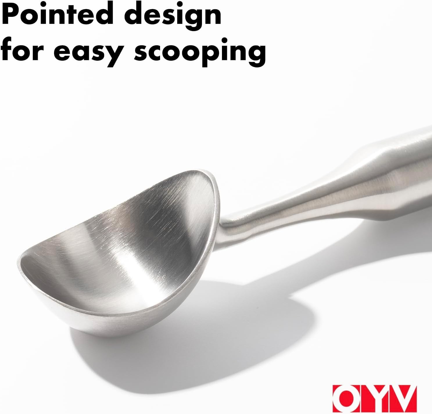 Stainless Steel Ice Cream Scoop - Heavy Duty Scooper with Silver