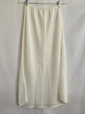 Vintage Farr West White Half Slip Skirt Sheer Nylon Long Lingerie Size Large