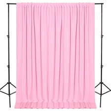 Pink Backdrop Curtains 2 Panels 5x10ft Wedding Birthday Stage Party Decor