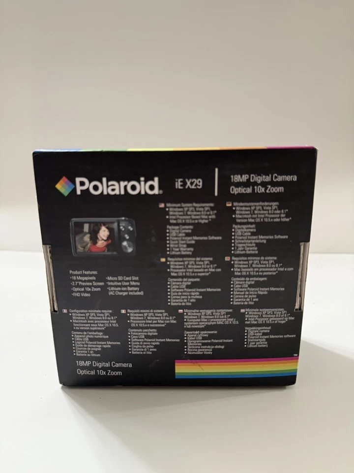 宝丽来黑色数码相机 iE X29 1800 万像素光学 10 倍变焦 — 第 3/4 张图片