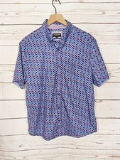 Johnston  Murphy  Murphy Fish Print Short Sleeve Button Down Shirt