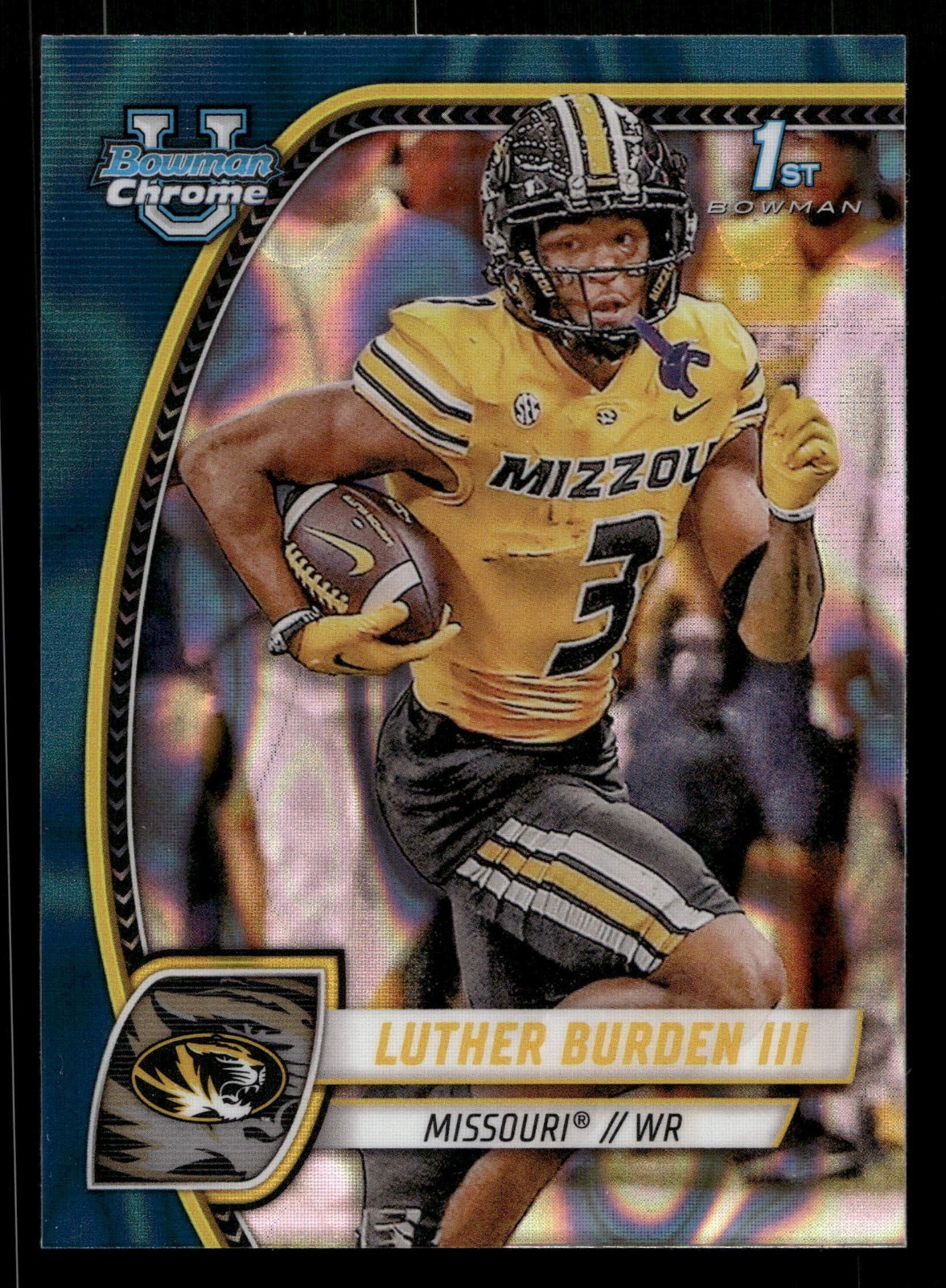 2024 Bowman Chrome University Teal Lava Refractor Luther Burden III ROOKIE 1st