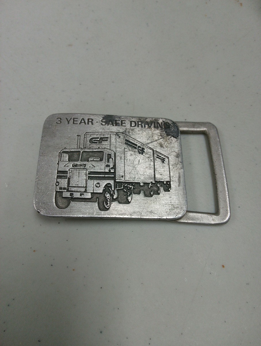 Old Pewter "3 Year Safe Driving" Truck Buckle (Old Forge Metals Inc. 1980's