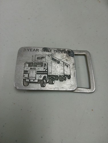 Old Pewter "3 Year Safe Driving" Truck Buckle (Old Forge Metals Inc. 1980's