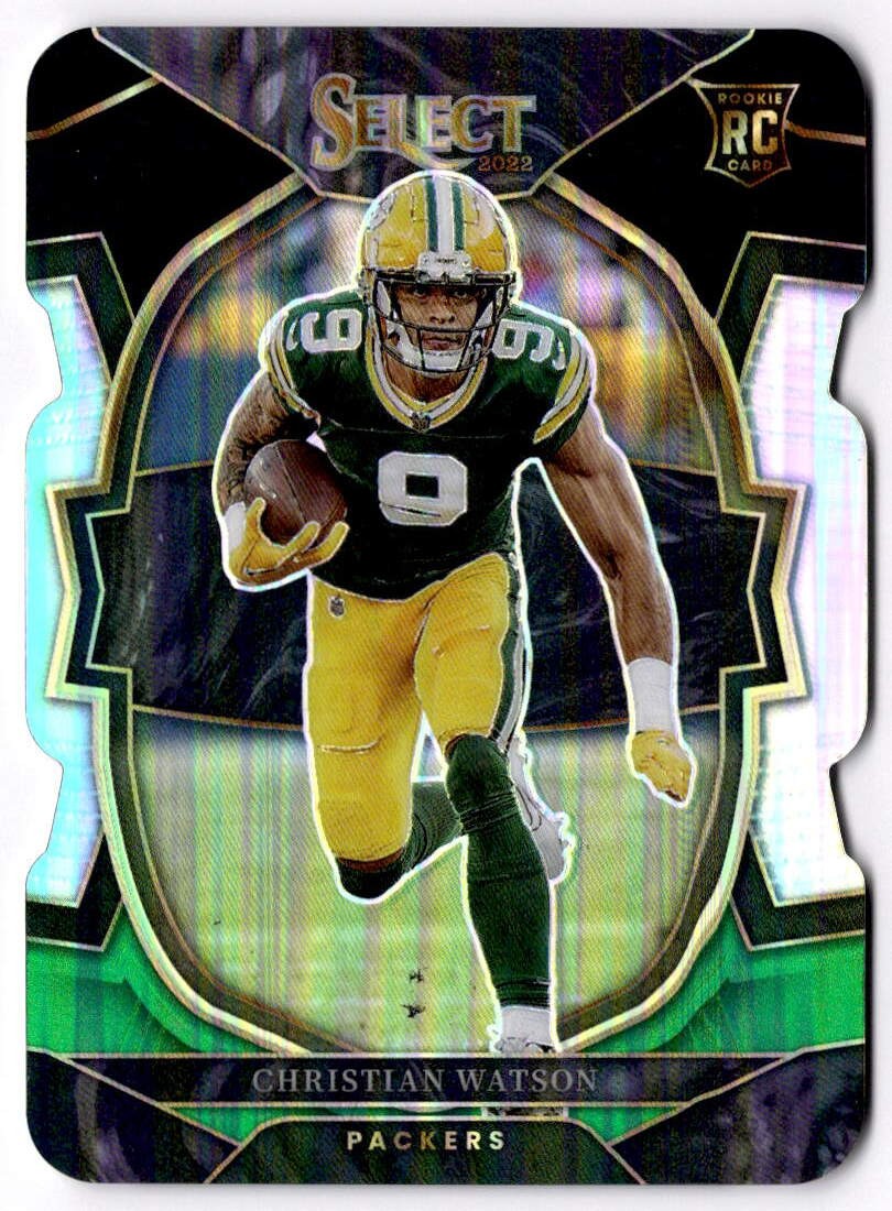 2022 Select Christian Watson #53 Black and Green Prizm Die Cut Green Bay Packers