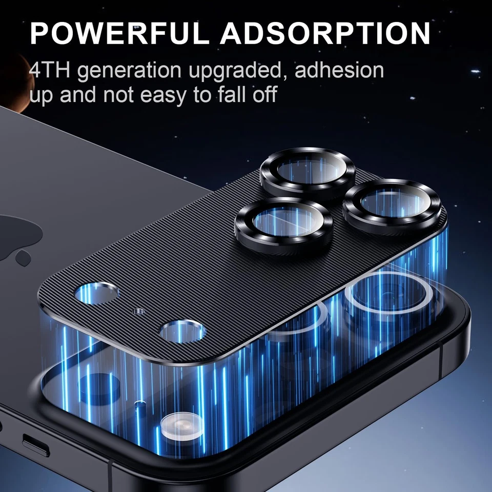 Protetor de lente de câmera de ar liga de metal vidro temperado para iPhone 17 Pro Max 17 - Imagem 4 de 4