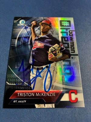 TRISTON MCKENZIE 2018 BOWMAN AUTO IP SIGNED CLEVELAND GUARDIANS PADRES ROOKIE