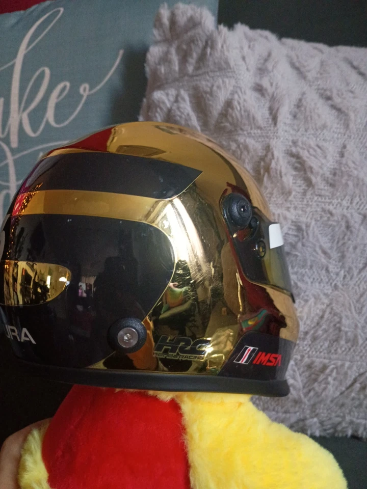 Gold and Black Collector's Racing Helmet Acura Grand Prix Of Long Beach Type S  - Image 4 of 4