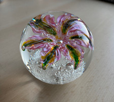 Stunning Murano Floral Lampwork Glass Paperweight