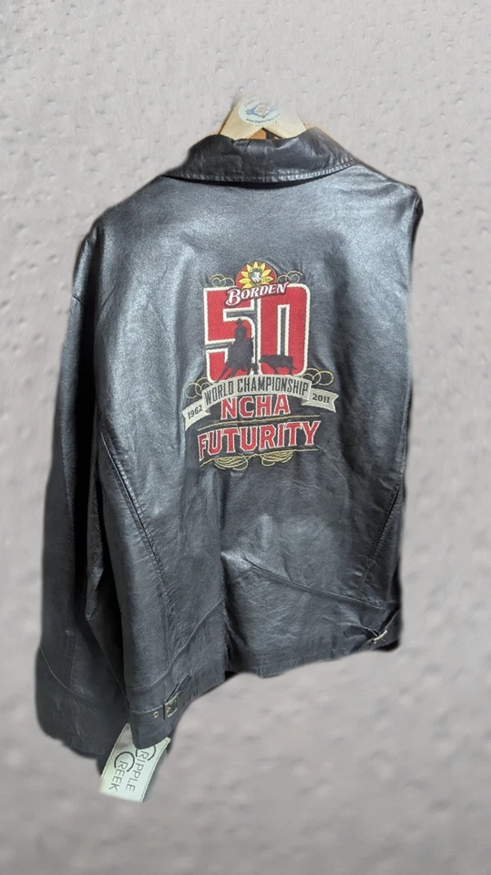 NCHA WORLD CHAMP. FUTURITY 2011,50th. ANNIV. CHAQUETA DE CUERO EDICIÓN LIMITADA 2XL Foto 2 de 4