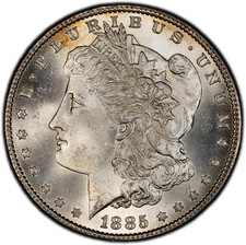 1885-P High-End PCGS MS65 (Gem) Morgan Dollar | Flashy | 40th Anniversary Label