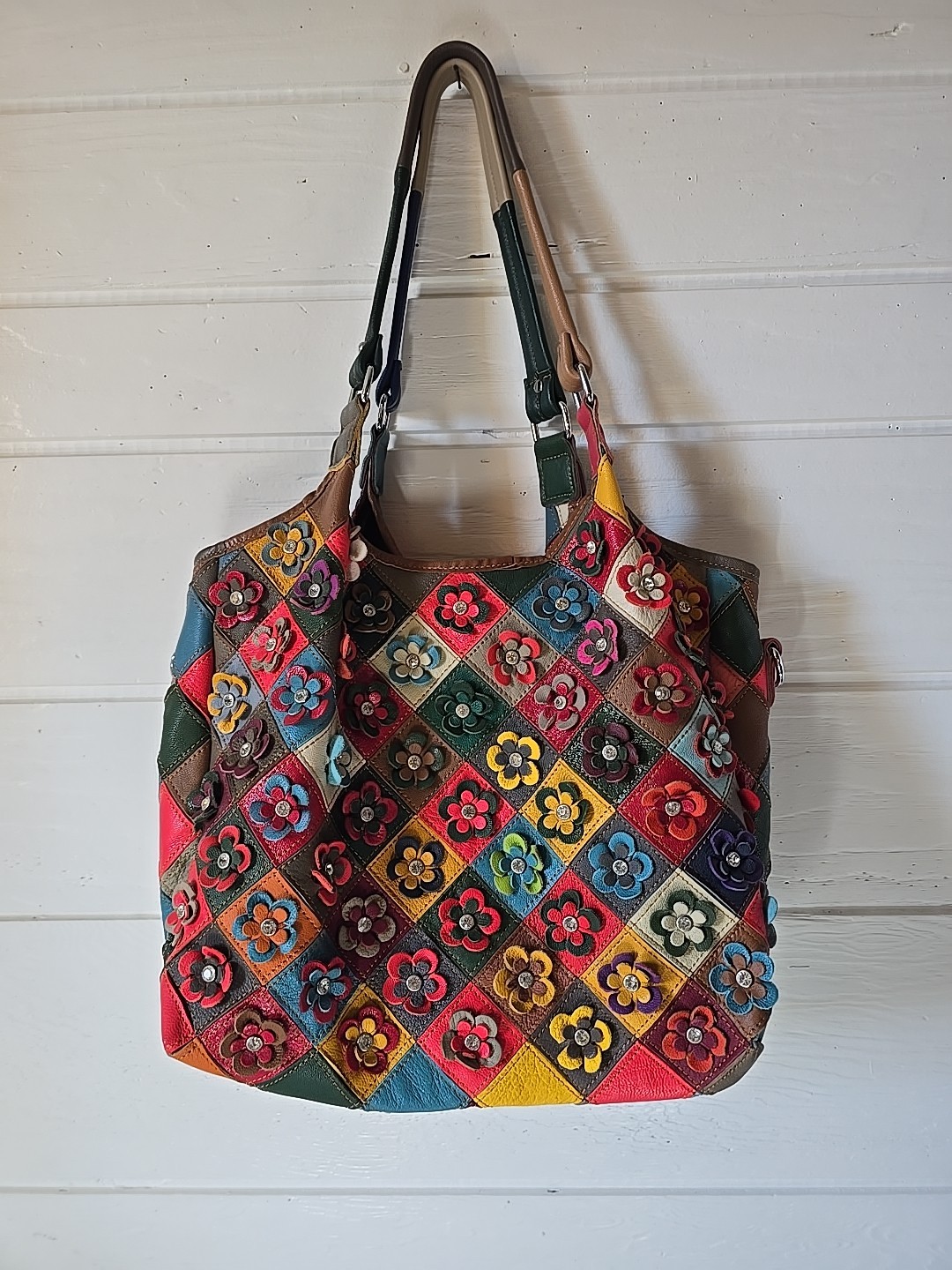 Ameri Leather Flower Patchwork Bag/Purse , Hobo ,… - image 18