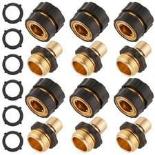 6 Set Quick Connect Hose Fittings for Garden Hose Quick Connector with Gasket
