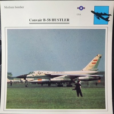 Convair B-58 B58 B 58 Hustler Jet Picture Original Vtg Aircraft Collector Card 